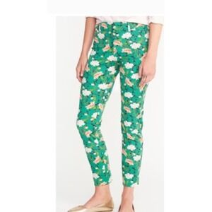 Green Floral Pixie Pants Cropped‎ sz 16